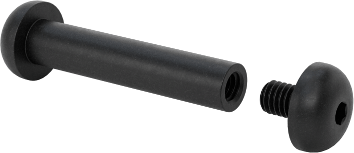 18-8 Paslanmaz Çelik Altıgen Tahrikli Bağlama Silindiri ve Vida, Siyah Oksit, M4 x 0,7 mm Diş, 30 mm ila 32 mm kalınlık için