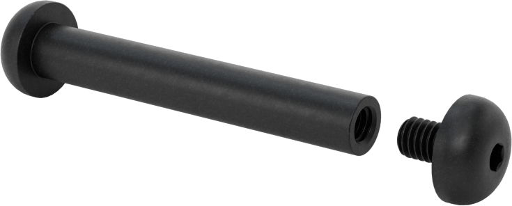18-8 Paslanmaz Çelik Altıgen Tahrikli Bağlama Silindiri ve Vida, Siyah Oksit, M4 x 0,7 mm Diş, 40 mm ila 42 mm Kalınlık için