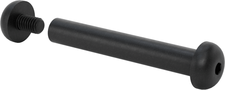 18-8 Paslanmaz Çelik Altıgen Tahrikli Bağlama Silindiri ve Vida, Siyah Oksit, M4 x 0,7 mm Diş, 40 mm ila 42 mm Kalınlık için