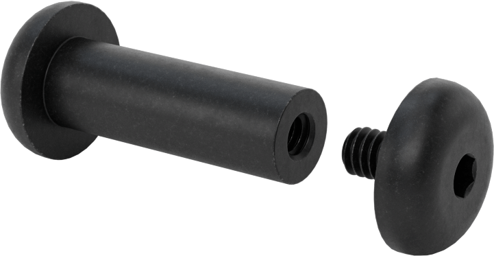 18-8 Paslanmaz Çelik Altıgen Tahrikli Bağlama Silindiri ve Vida, Siyah Oksit, M6 x 1 mm Diş, 30 mm ila 32 mm kalınlık için