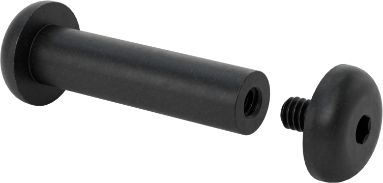 18-8 Paslanmaz Çelik Altıgen Tahrikli Bağlama Silindiri ve Vida, Siyah Oksit, M6 x 1 mm Diş, 40 mm ila 42 mm Kalınlık için