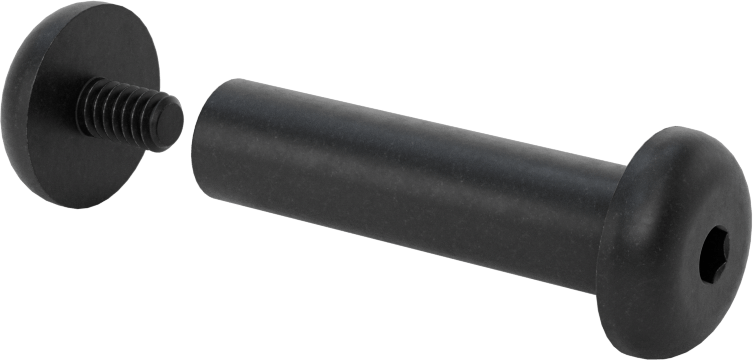 18-8 Paslanmaz Çelik Altıgen Tahrikli Bağlama Silindiri ve Vida, Siyah Oksit, M6 x 1 mm Diş, 40 mm ila 42 mm Kalınlık için