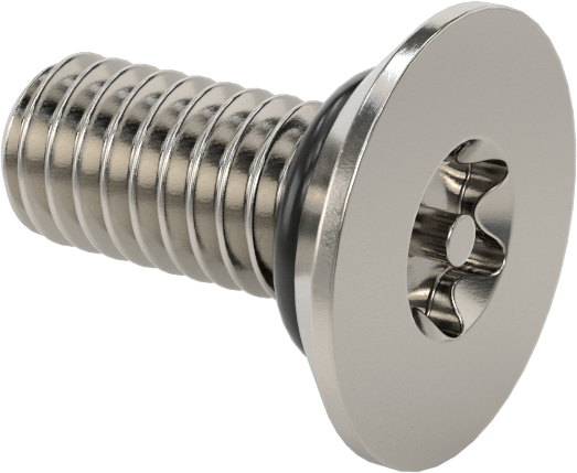 Sızdırmaz, Kurcalamaya Dayanıklı Torx Düz Başlı Vidalar, Buna-N O-Ringli 18-8 Paslanmaz Çelik, M4 x 0,7 mm Diş Boyutu, 10 mm Uzunluk
