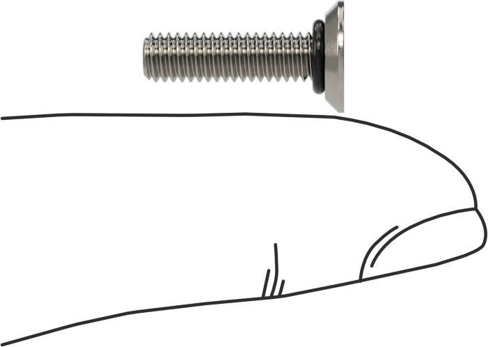 Sızdırmaz, Kurcalamaya Dayanıklı Torx Düz Başlı Vidalar, Buna-N O-Ringli 18-8 Paslanmaz Çelik, M4 x 0,7 mm Diş Boyutu, 16 mm Uzunluk