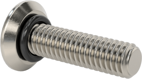 Sızdırmaz, Kurcalamaya Dayanıklı Torx Düz Başlı Vidalar, Buna-N O-Ringli 18-8 Paslanmaz Çelik, M4 x 0,7 mm Diş Boyutu, 16 mm Uzunluk