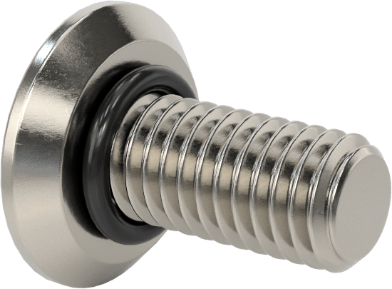 Sızdırmaz, Kurcalamaya Dayanıklı Torx Düz Başlı Vidalar, Buna-N O-Ringli 18-8 Paslanmaz Çelik, M5 x 0,8 mm Diş Boyutu, 12 mm Uzunluk