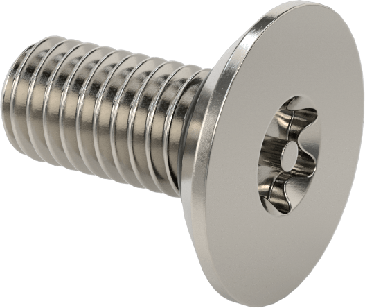 Sızdırmaz, Kurcalamaya Dayanıklı Torx Düz Başlı Vidalar, Buna-N O-Ringli 18-8 Paslanmaz Çelik, M5 x 0,8 mm Diş Boyutu, 12 mm Uzunluk