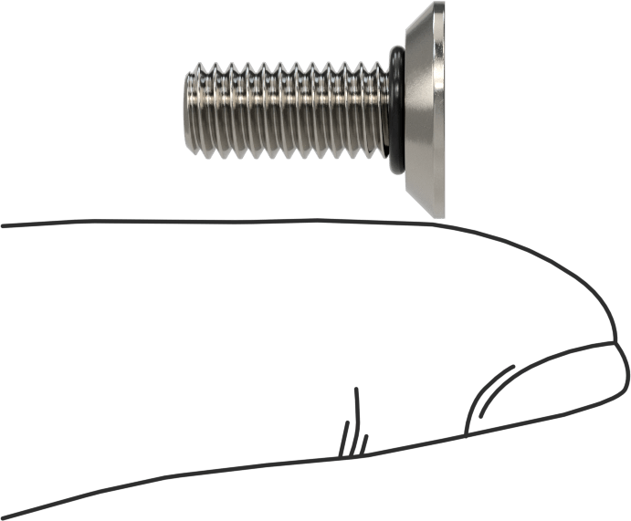 Sızdırmaz, Kurcalamaya Dayanıklı Torx Düz Başlı Vidalar, Buna-N O-Ringli 18-8 Paslanmaz Çelik, M6 x 1 mm Diş Boyutu, 16 mm Uzunluk