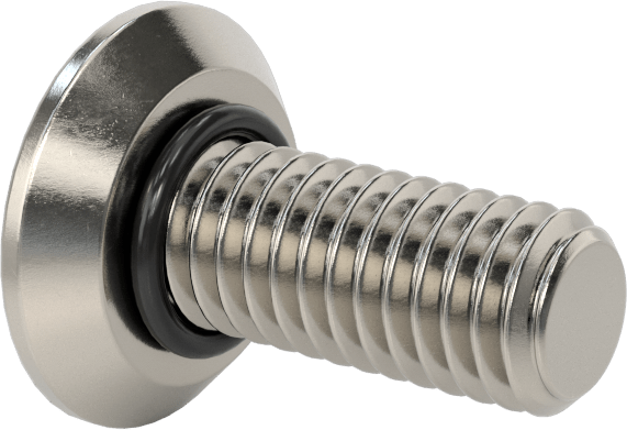 Sızdırmaz, Kurcalamaya Dayanıklı Torx Düz Başlı Vidalar, Buna-N O-Ringli 18-8 Paslanmaz Çelik, M6 x 1 mm Diş Boyutu, 16 mm Uzunluk