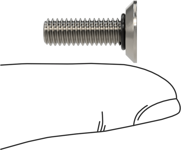 Sızdırmaz, Kurcalamaya Dayanıklı Torx Düz Başlı Vidalar, Buna-N O-Ringli 18-8 Paslanmaz Çelik, M6 x 1 mm Diş Boyutu, 20 mm Uzunluk