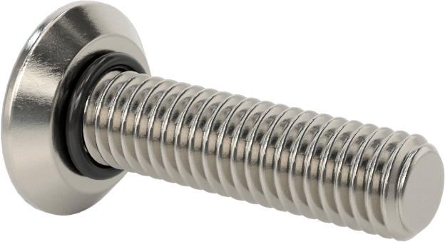 Sızdırmaz, Kurcalamaya Dayanıklı Torx Düz Başlı Vidalar, Buna-N O-Ringli 18-8 Paslanmaz Çelik, M6 x 1 mm Diş Boyutu, 25 mm Uzunluk