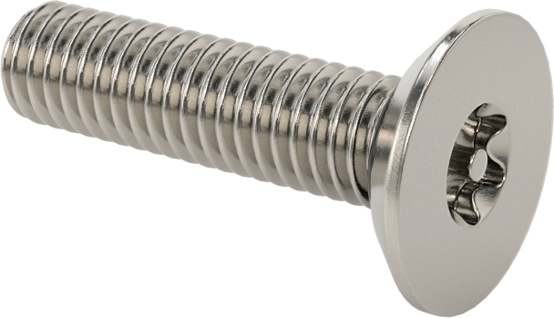 Sızdırmaz, Kurcalamaya Dayanıklı Torx Düz Başlı Vidalar, Buna-N O-Ringli 18-8 Paslanmaz Çelik, M6 x 1 mm Diş Boyutu, 25 mm Uzunluk