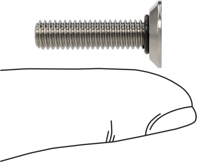 Sızdırmaz, Kurcalamaya Dayanıklı Torx Düz Başlı Vidalar, Buna-N O-Ringli 18-8 Paslanmaz Çelik, M6 x 1 mm Diş Boyutu, 25 mm Uzunluk