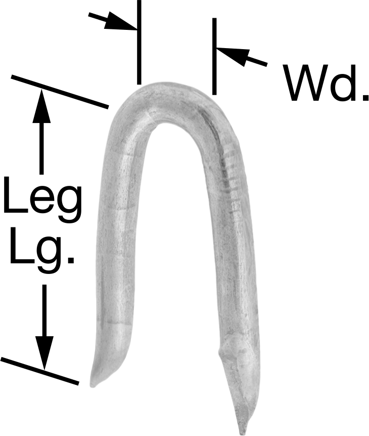 Tel Çitler için Çekiçle Çakılan Zımba Teli, 1/4" Genişlik, 1-1/2" Ayak Uzunluğu