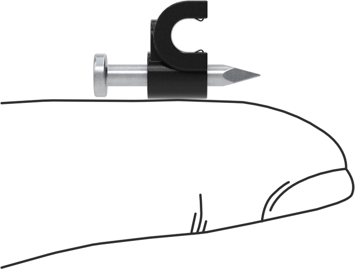 Çekiçle Takılan Kablo Tutucular, Galvanizli Çelik Çivi, 1/8" Genişlik, 1/4" Yükseklik