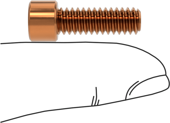 Bronz Soket Başlı Vida, 1/4"-20 Diş Boyutu, 3/4" Uzunluk