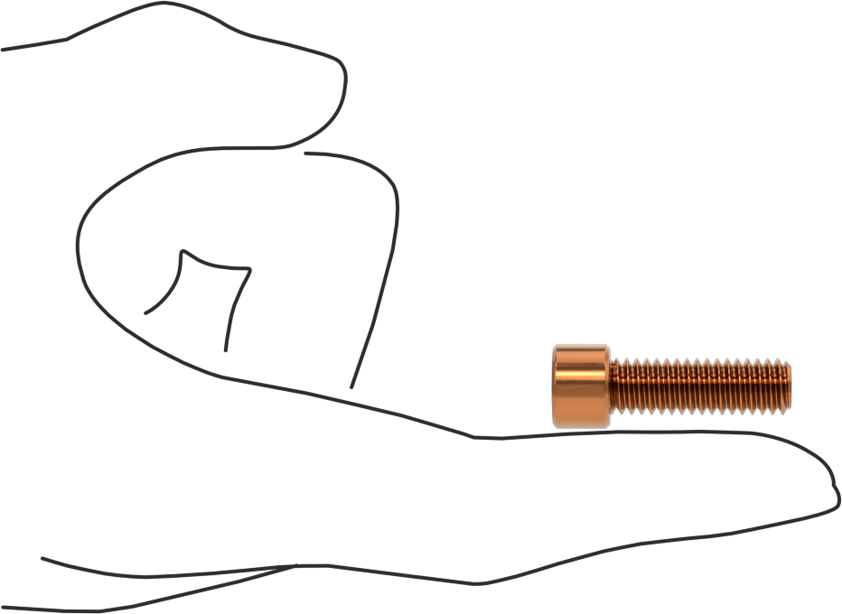 Bronz Soket Başlı Vida, 5/16"-18 Diş Boyutu, 1" Uzunluk