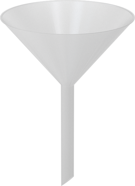 Minyatür Plastik Huni, Havalandırmalı Ağızlık ile, 2/3 FL. oz. Kapasite