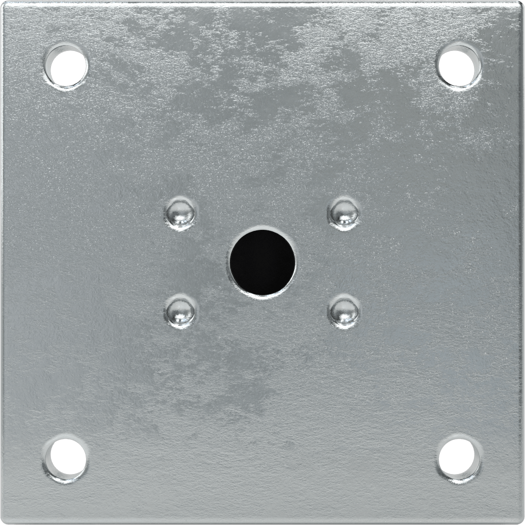 4“ x 4” Montaj Plakalı Kir Koruyucu Tekerlek, 4 inç Çapında Kauçuk Tekerlekli Sert
