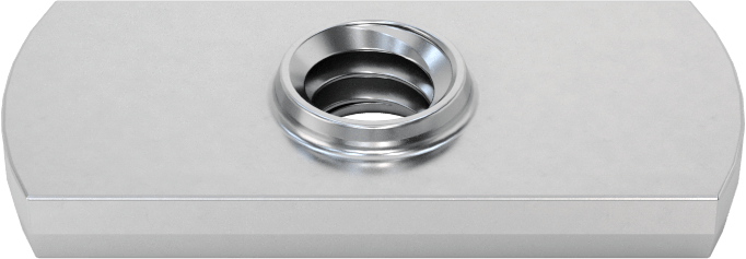 Çelik Düşük Profilli Dar Tabanlı Kaynak Somunları, 1/4"-20 Diş Boyutu, 1-1/8" Taban Uzunluğu