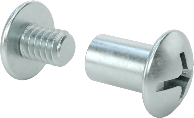 Çelik Bağlama Varilleri ve Vidaları, 1/4"-20 Diş Boyutu, 1/2“-5/8” Malzeme Kalınlığı için
