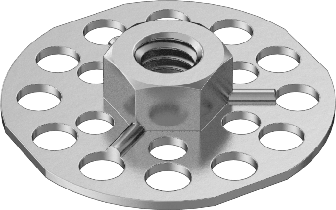 Yapıştırıcıya Hazır Somun, 316 Paslanmaz Çelik, 5/16"-18 Diş, 1-1/2" Taban Çapı, 1/2" Somun Genişliği