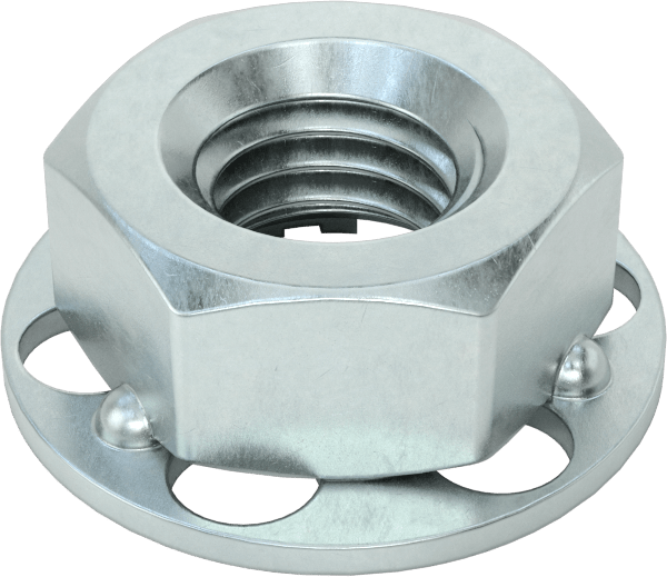 Yapıştırıcıya Hazır Somun, Çinko Kaplı Çelik, M10 x 1,5 mm Diş, 23 mm Çapında Taban