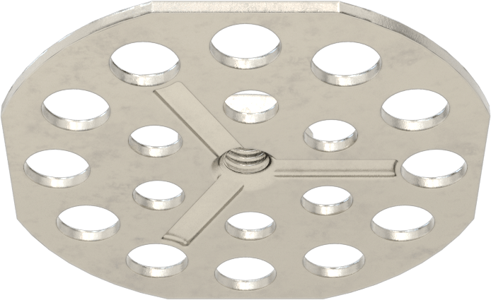 Yapıştırıcıya Hazır Somun, 316 Paslanmaz Çelik, M4 x 0,7 mm Diş, 38 mm Taban Çapı, 9 mm Somun Genişliği