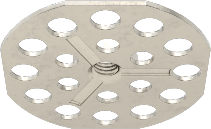 Yapıştırıcıya Hazır Somun, 316 Paslanmaz Çelik, M5 x 0,8 mm Diş, 38 mm Taban Çapı, 1 mm Somun Genişliği