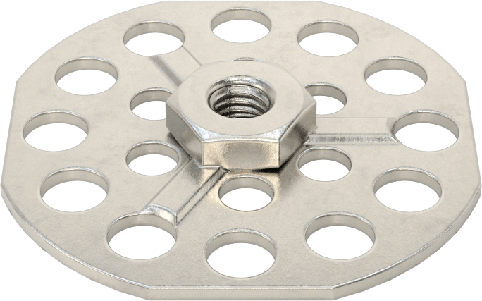 Yapıştırıcıya Hazır Somun, 316 Paslanmaz Çelik, M5 x 0,8 mm Diş, 38 mm Taban Çapı, 1 mm Somun Genişliği