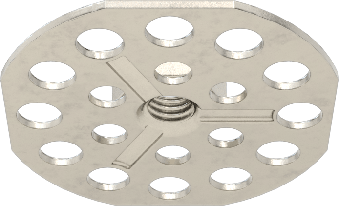 Yapıştırıcıya Hazır Somun, 316 Paslanmaz Çelik, M6 x 1 mm Diş, 38 mm Taban Çapı, 11,05 mm Somun Genişliği
