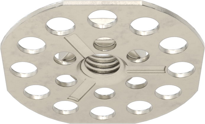 Yapıştırıcıya Hazır Somun, 316 Paslanmaz Çelik, M8 x 1,25 mm Diş, 38 mm Taban Çapı, 14 mm Somun Genişliği