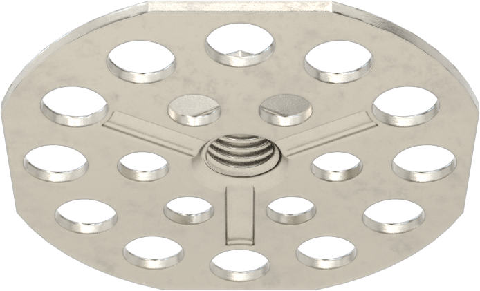 Yapıştırıcıya Hazır Somun, 316 Paslanmaz Çelik, 1/4"-28 Diş, 1-1/2" Taban Çapı, 7/16" Somun Genişliği