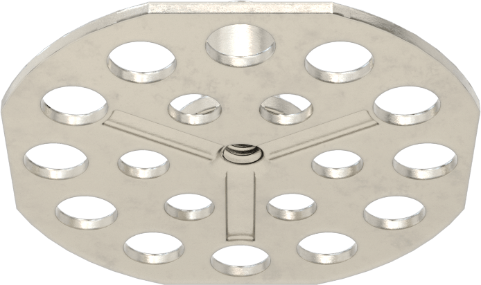 Yapıştırıcıya Hazır Somun, 316 Paslanmaz Çelik, 8-32 Diş, 1-1/2" Taban Çapı, 1/4" Somun Genişliği