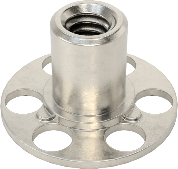 Yapıştırıcıya Hazır Somun, 316 Paslanmaz Çelik, 1/4"-20 Diş, 29/32" Taban Çapı, 1/8" Somun Genişliği