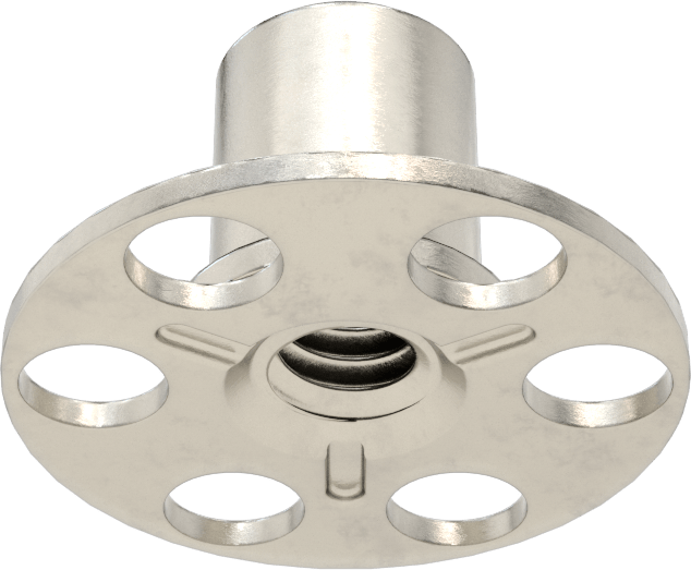 Yapıştırıcıya Hazır Somun, 316 Paslanmaz Çelik, 1/4"-20 Diş, 29/32" Taban Çapı, 1/8" Somun Genişliği
