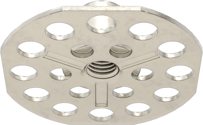 Yapıştırıcıya Hazır Somun, 316 Paslanmaz Çelik, 1/4"-28 Diş, 1-1/2" Taban Çapı, 1/8" Somun Genişliği