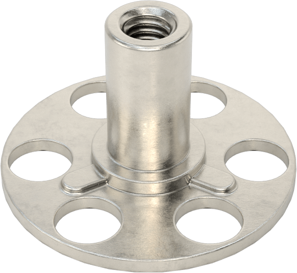 Yapıştırıcıya Hazır Somun, 316 Paslanmaz Çelik, M4 x 0,7 mm Boyut, 23 mm Taban Çapı, 6,35 mm Somun Genişliği