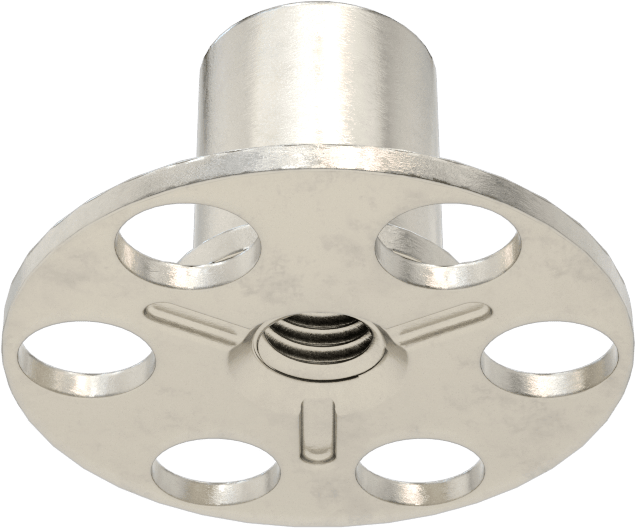 Yapıştırıcıya Hazır Somun, 316 Paslanmaz Çelik, M5 x 0,8 mm Diş, 23 mm Taban Çapı, 9,4 mm Somun Genişliği