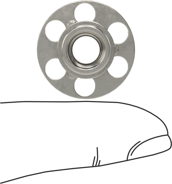Yapıştırıcıya Hazır Somun, 316 Paslanmaz Çelik, M8 x 1,25 mm Boyut, 23 mm Taban Çapı, 10,9 mm Somun Genişliği