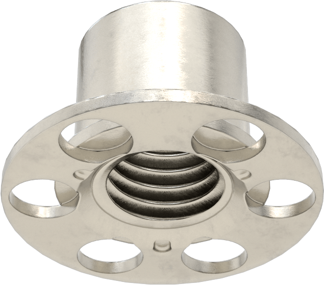 Yapıştırıcıya Hazır Somun, 316 Paslanmaz Çelik, M10 x 1,5 mm Diş, 23 mm Taban Çapı, 13 mm Somun Genişliği
