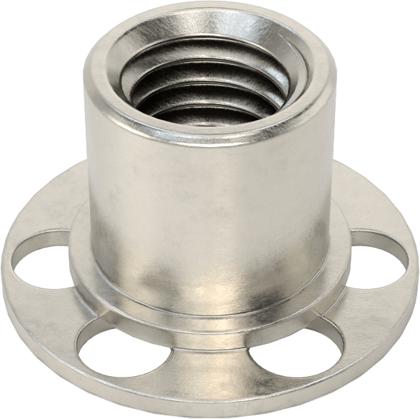 Yapıştırıcıya Hazır Somun, 316 Paslanmaz Çelik, M10 x 1,5 mm Diş, 23 mm Taban Çapı, 13 mm Somun Genişliği