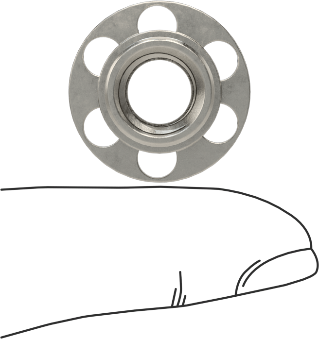 Yapıştırıcıya Hazır Somun, 316 Paslanmaz Çelik, M10 x 1,5 mm Diş, 23 mm Taban Çapı, 13 mm Somun Genişliği
