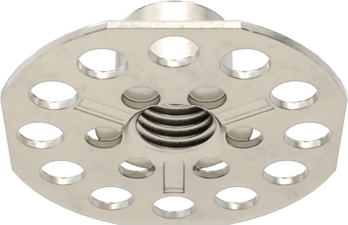 Yapıştırıcıya Hazır Somun, 316 Paslanmaz Çelik, M10 x 1,5 mm Diş, 38 mm Taban Çapı, 13 mm Somun Genişliği