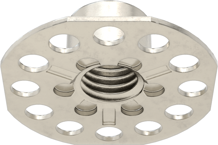 Yapıştırıcıya Hazır Somun, 316 Paslanmaz Çelik, M12 x 1,75 mm Boyut, 38 mm Taban Çapı, 13 mm Somun Genişliği