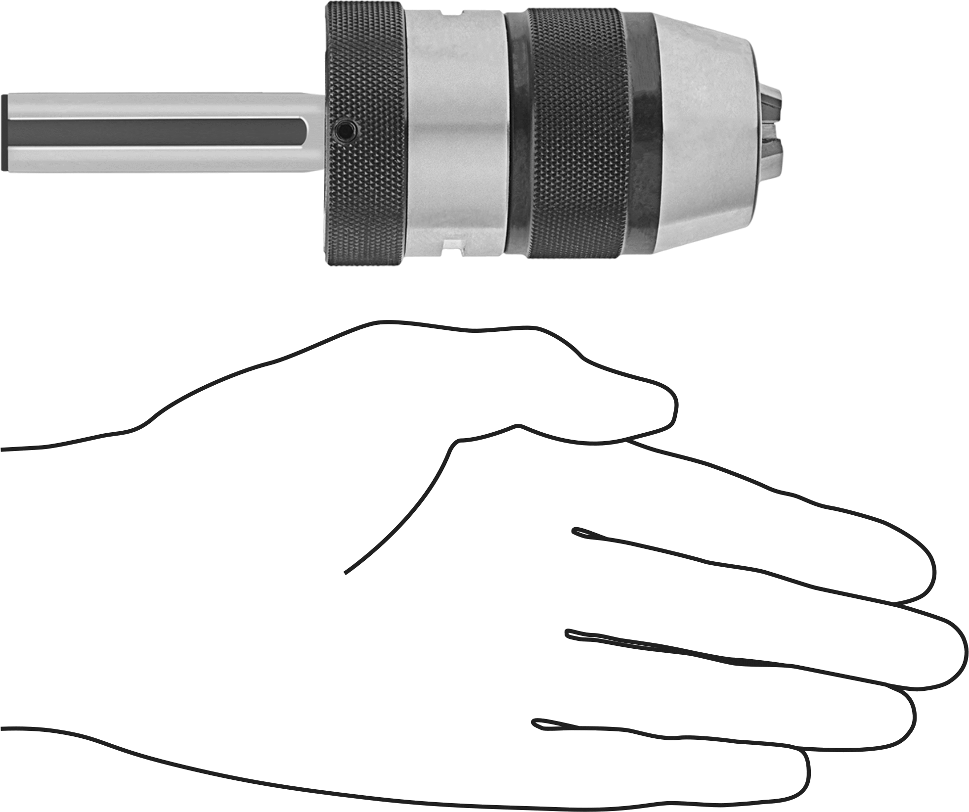 Düz Şaftlı Entegre Mandrenli Matkap Mandreni, Anahtarsız, 5/8" Şaft Çapı