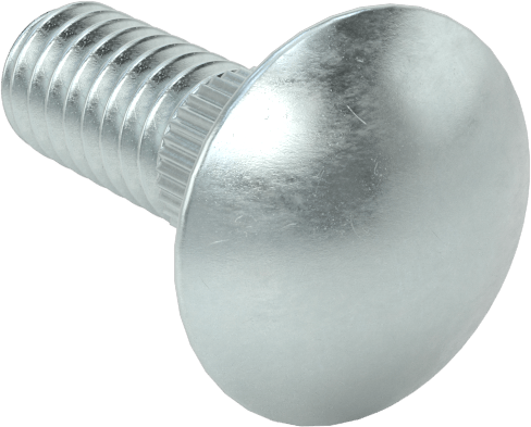 Çelik Tırtıllı Boyunlu Taşıma Cıvataları, Düşük Mukavemetli, Sınıf 2, 1/4"-20 Diş Boyutu, 3/4" Uzunluk