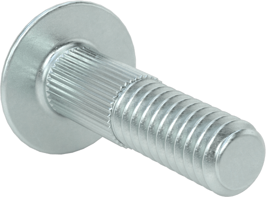 Çelik Tırtıllı Boyunlu Taşıma Cıvataları, Düşük Mukavemetli, Sınıf 2, 1/4"-20 Diş Boyutu, 1" Uzunluk