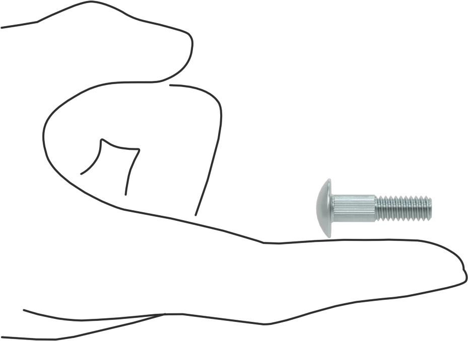 Çelik Tırtıllı Boyunlu Taşıma Cıvataları, Düşük Mukavemetli, Sınıf 2, 1/4"-20 Diş Boyutu, 1" Uzunluk