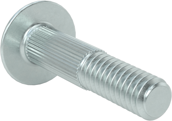 Çelik Tırtıllı Boyunlu Taşıma Cıvataları, Düşük Mukavemetli, Sınıf 2, 1/4"-20 Diş Boyutu, 1-1/4" Uzunluk